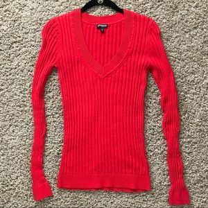 Express V Neck Red Sweater Size M
